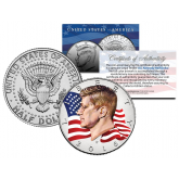 Colorized - FLOWING FLAG - 2016 JFK John F Kennedy Half Dollar U.S. Coin (P Mint)