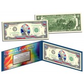 AMERICAN FLAG HOLOGRAM Genuine Legal Tender $2 US BILL with Display & Certificate
