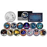 The APOLLO SPACE MISSIONS - Colorized Florida Quarters US 13-Coin Complete Set - NASA PROGRAM