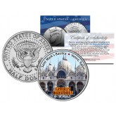 SAINT MARK’S BASILICA - Famous Churches - Colorized JFK Half Dollar U.S. Coin Venice Italy