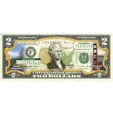 CALIFORNIA State/Park COLORIZED Legal Tender U.S. $2 Bill with Security Features