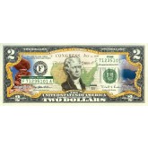 UTAH State/Park COLORIZED Legal Tender U.S. $2 Bill with Security Features