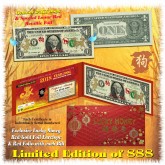 24KT GOLD 2018 Chinese New Year - YEAR OF THE DOG - Legal Tender U.S. $1 BILL * Limited & Numbered of 888 * $1 Lucky Money **SOLD OUT ***