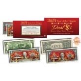 2024 YEAR OF THE DRAGON $1 & $2 Chinese New Year Lucky Money Set - DUAL 8’s GOLD MATCHING DRAGONS in Premium RED LUNAR ENVELOPE – Limited & Numbered of 8,888 Sets Worldwide