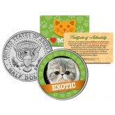 EXOTIC Cat JFK Kennedy Half Dollar U.S. Colorized Coin