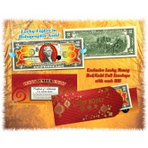 Chinese LUCKY NUMBER EIGHT # 8 Gold Hologram Legal Tender U.S. $2 Bill Colorized LUCKY MONEY