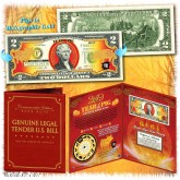 2019 Chinese New Year - YEAR OF THE PIG - Gold Hologram Legal Tender U.S. $2 BILL in Large Collectors Folio Display  ***SOLD OUT*** 