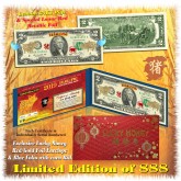 24KT GOLD 2019 Chinese New Year - YEAR OF THE PIG - Legal Tender U.S. $2 BILL - Limited & Numbered of 888 - $2 Lucky Money ***SOLD OUT*** 