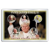 POPE JOHN PAUL II - Visits to USA - Colorized U.S. Statehood Quarters 5-Coin Set