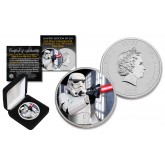 2018 NZM Niue 1 oz Pure Silver BU Star Wars STORMTROOPER Coin with DEATH STAR Backdrop - Limited of 218