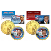 Donald Trump & Barack Obama PRESDIENTIAL $1 Dollar 2-Coin U.S. Set with FREE Bonus Obama Coin (3 Coins Total)