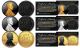 1943 Genuine Steel Wartime Wheat Penny U.S. Coin SET of 3 Rare Metal Versions (Black Ruthenium, Silver, 24K Gold) 