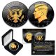 1964 BU Genuine Silver Kennedy Half Dollar U.S. Coin 2-Sided BLACK RUTHENIUM & 24K GOLD Highlights with Box