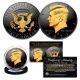 Black RUTHENIUM 2-SIDED 2021 Kennedy Half Dollar U.S. Coin with 24K Gold Clad JFK Portrait on Obverse & Reverse (D Mint)