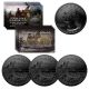 2021 Washington Crossing the Delaware Quarter Genuine U.S. Coin - BLACK RUTHENIUM (QTY: 3)