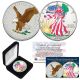 2024 Colorized 2-Sided Genuine 1 OZ .999 Fine Silver BU American Eagle U.S. Coin with BOX Limited of 300 - TYPE 2