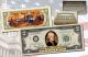 1976 Bicentennial TWO DOLLAR $2 U.S. Bill Uncirculated Currency COLORIZED 2-SIDED
