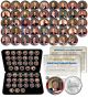 ALL 45 United States PRESIDENTS Complete Coin Collection Colorized Washington DC Quarters with DELUXE BOX and FULL COLOR CERTIFICATE