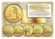 2001 US Statehood Quarters 24K GOLD PLATED - 5-Coin Complete Set - with Capsules & COA