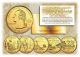 2003 US Statehood Quarters 24K GOLD PLATED - 5-Coin Complete Set - with Capsules & COA