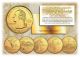 2007 US Statehood Quarters 24K GOLD PLATED - 5-Coin Complete Set - with Capsules & COA