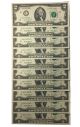 10 Consecutive Serial Number 2017 US $2 STAR NOTES Two-Dollar Bills Uncirculated in 10-Pocket Portfolio Album