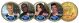AMERICAN IDOL 2009 JFK Half Dollar 24K Gold Plated 4-Coin Set ELLEN DeGeneres SIMON Cowell RANDY Jackson KARA DioGuardi