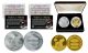 Apollo 11 50th Anniversary Man in Space Medals 2-Piece Commemorative NASA Coin Set with Deluxe Felt Display Box