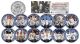 APOLLO ASTRONAUT CREWS - Colorized JFK Half Dollar U.S. 12-Coin Set - NASA Space Program