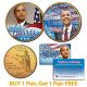 BARACK OBAMA Inauguration - Hawaii State Quarters US 2-Coin Set 24K Gold Plated - BOGO