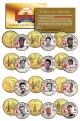 GOLDEN BASEBALL LEGENDS - Hall of Fame - State Quarters US 12-Coin Set 24K Gold Plated