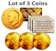 Bicentennial 1976 Eisenhower IKE Dollar Coins 24K GOLD PLATED w/Capsules (Quantity 3)