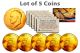 Bicentennial 1976 Eisenhower IKE Dollar Coins 24K GOLD PLATED w/Capsules (Quantity 5)