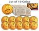 Bicentennial 1976 Quarters US Coins 24K GOLD PLATED w/Capsules (Quantity 10)