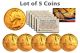 Bicentennial 1976 Quarters US Coins 24K GOLD PLATED w/Capsules (Quantity 5)