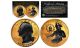  24K GOLD Plated 2-Sided 1976 Bicentennial Quarter with Black RUTHENIUM Highlights Obverse & Reverse 
