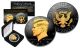 Black RUTHENIUM 2-SIDED 2018 Kennedy Half Dollar U.S. Coin with 24K Gold Clad JFK Portrait on Obverse & Reverse (D Mint) in Deluxe Display Felt Box