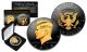 Black RUTHENIUM 2-SIDED 2018 Kennedy Half Dollar U.S. Coin with 24K Gold Clad JFK Portrait on Obverse & Reverse (P Mint) in Deluxe Display Felt Box