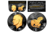 Black RUTHENIUM 2-Sided Eisenhower IKE Dollar with 24KT Gold Clad Highlights on Obverse & Reverse