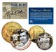 BABE RUTH "The Bambino" NY Quarter & JFK Half Dollar US 2-Coin Set 24K Gold Plated - Officially Licensed