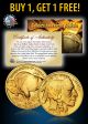 24K Gold Plated 2006 AMERICAN GOLD BUFFALO Indian Coin - BUY 1 GET 1 FREE - bogo