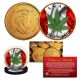 CANADA LEGALIZED MARIJUANA Colorized Genuine Canadian Caribou Quarter 24K Gold Plated - LOT OF 2