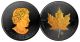 2016 BLACK RUTHENIUM & 24K GOLD .9999 Genuine Silver 1 oz CANADA MAPLE LEAF BU