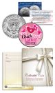BREAST CANCER SURVIVOR - Colorized JFK Half Dollar U.S. Coin - Awareness - PINK POWER