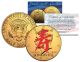 Chinese Symbol for " LONGEVITY " 24K Gold Plated JFK Kennedy Half Dollar U.S. Coin