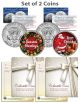 CHRISTMAS - SEASONS GREETINGS - SANTA - Kennedy JFK Half Dollar US 2-Coin Set