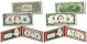 THE ORIGINAL SANTA BUCKS Santa Claus Christmas Keepsake Stocking Stuffer U.S. $1 & $2 Bill Set Legal Tender Currency in Red XMAS Displays
