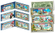 MERRY CHRISTMAS XMAS Holiday Official Keepsake Gift Colorized Legal Tender $2 U.S. Bills  - SANTA CLAUS / PENGUIN / SNOWMAN (SET OF ALL 3)