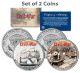 American Civil War - USS CUMBERLAND SHIP & UNION U.S. RAILWAY - JFK Kennedy Half Dollar U.S. 2-Coin Set