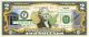 INDIANA State/Park COLORIZED Legal Tender U.S. $2 Bill with Security Features